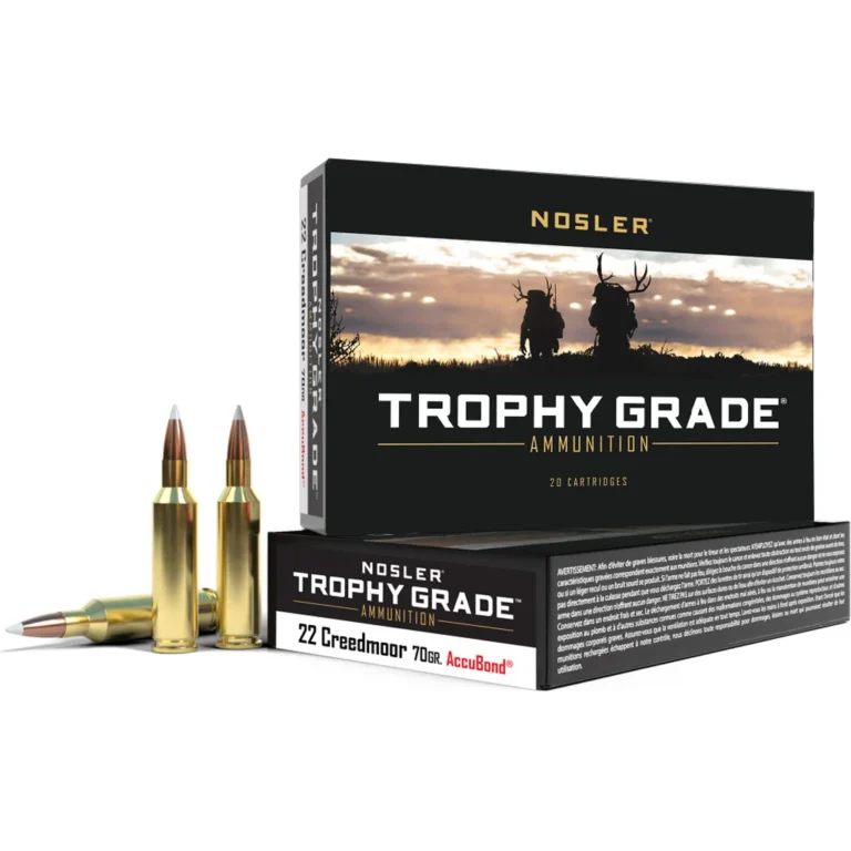 Nosler Trophy Grade Rifle Ammunition 22 Creedmoor 70 gr. SP 20 rd.