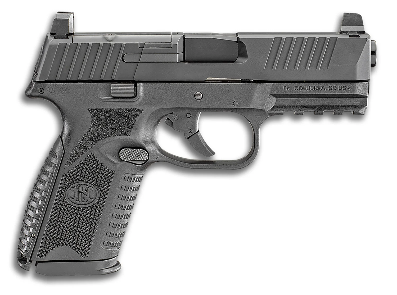 FN 66100587 509M MRD Mid-Size 9mm Luger 15+1 4" Black Recessed Crown Barrel, Matte Black Optic Ready/Serrated Stainless Steel Slide, Matte Black Polymer Frame w/Picatinny Rail, Ambidextrous