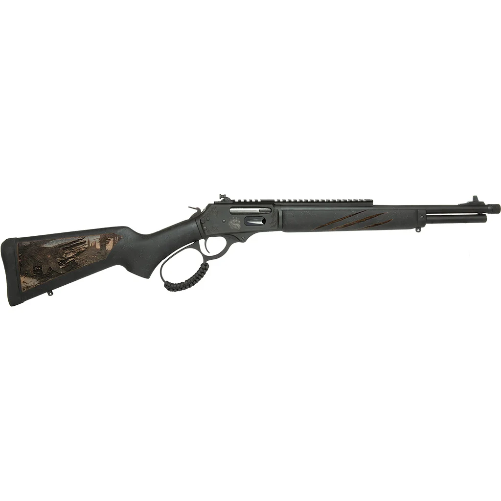 Rossi R95 Black Bear Edition Lever Action Rifle 30-30 Win. 16.5 in Triple Black w/Engraved Stk 5rd - Image 3