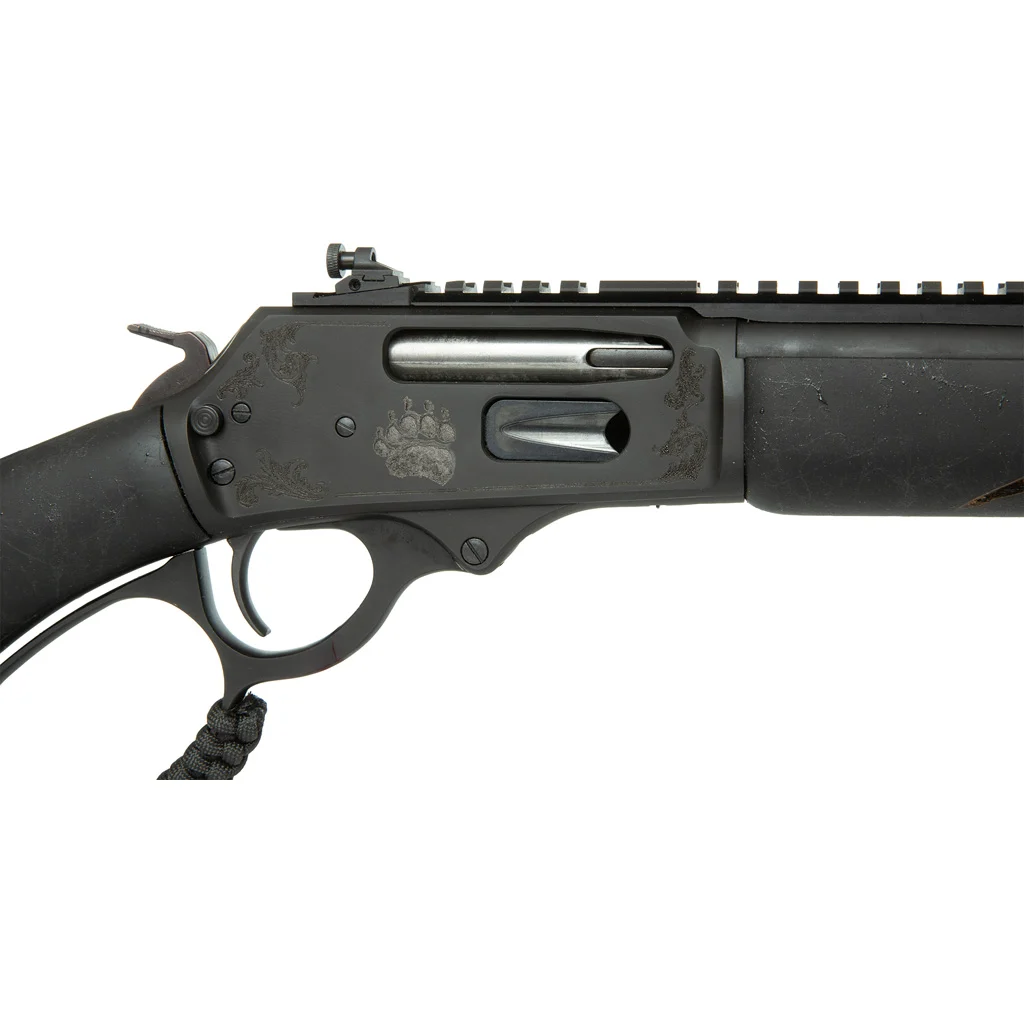 Rossi R95 Black Bear Edition Lever Action Rifle 30-30 Win. 16.5 in Triple Black w/Engraved Stk 5rd - Image 4