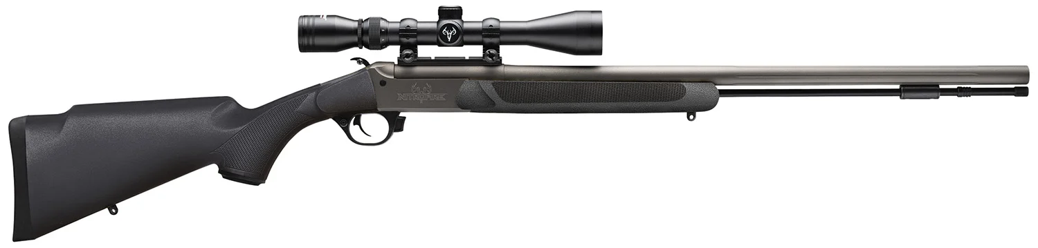 Traditions CR584110440 NitroFire w/Scope 50 Cal 209 Primer 26" Gray Cerakote Fluted & Tapered Barrel, Drilled & Tapped Receiver, Black Fixed Synthetic Stock, 3-9x40mm Duplex