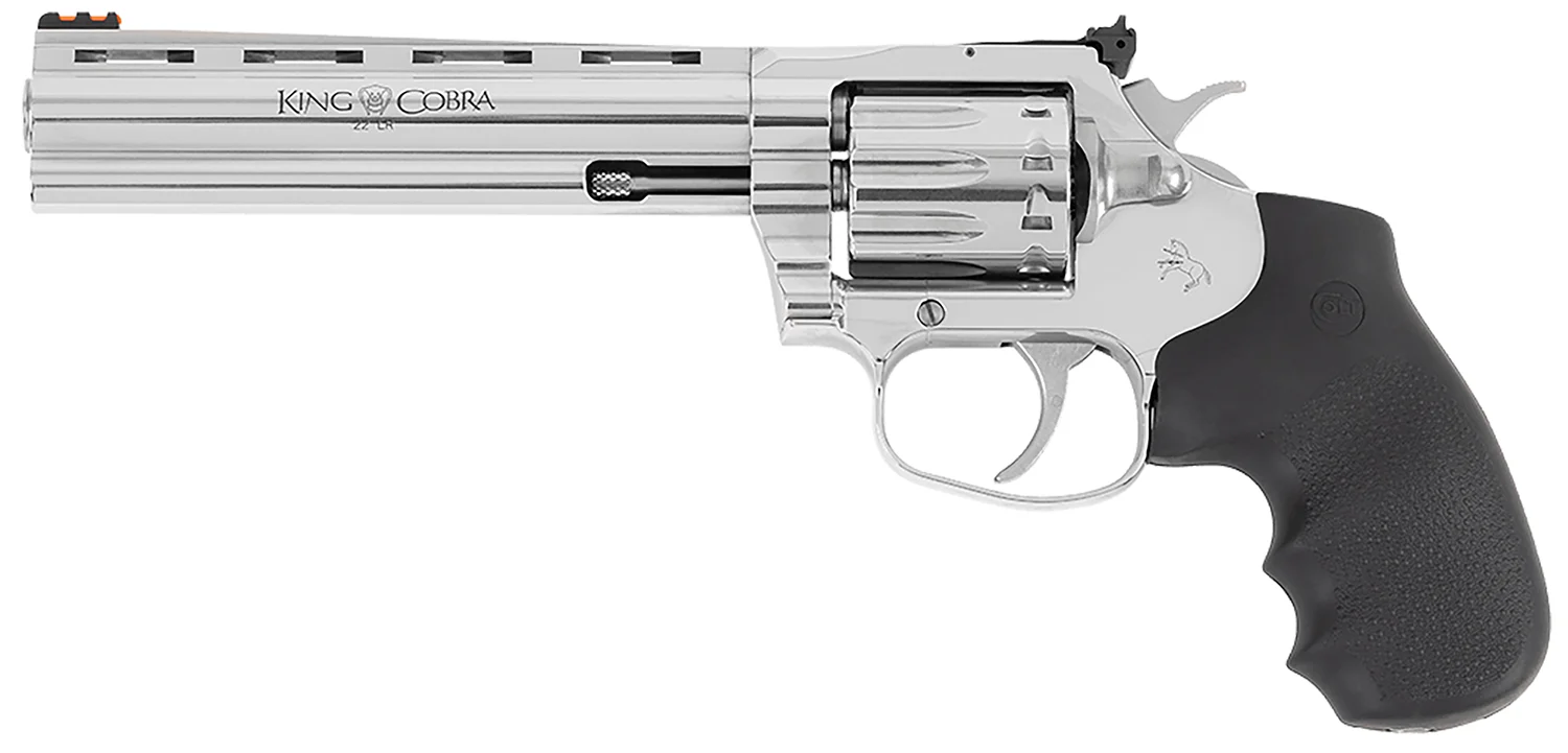 Colt Mfg KCOBRA22-SP6RFO King Cobra Target 22 LR 10rd 6" Stainless Steel Barrel, Cylinder & Frame, Black Hogue Overmolded Grips
