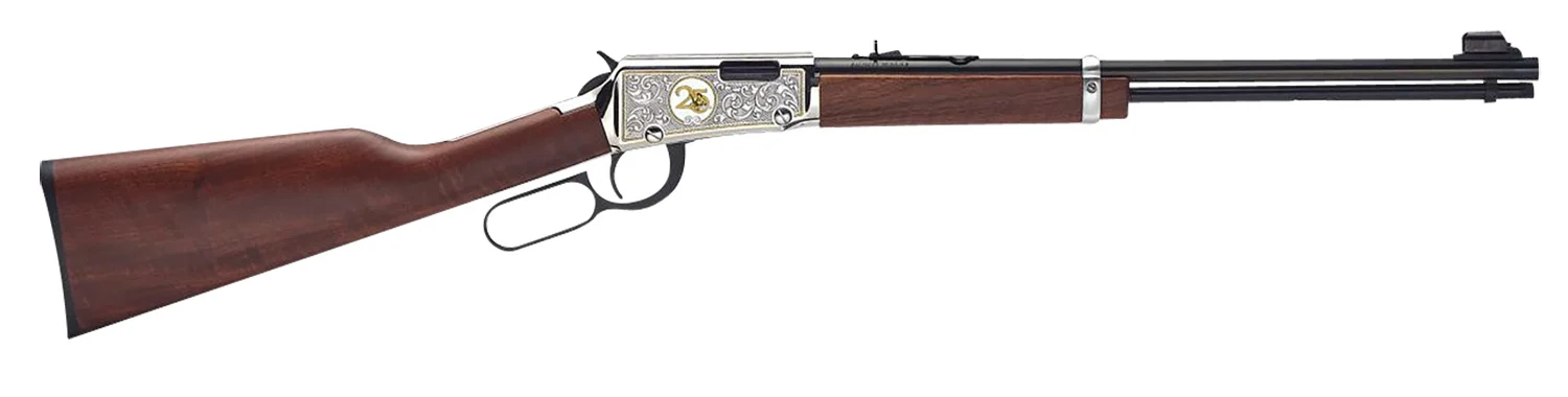 Henry H00125 Classic 25th Anniversary 22 Short, 22 Long, 22 LR 15LR/17L/21Short 18.50" Blued Barrel, Nickel-Plated Rec, Semi-Fancy American Walnut Stock