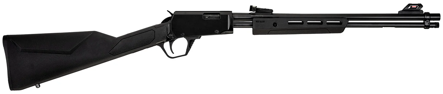 Rossi Gallery Pump 22 WMR 12+1 20", Black, Polished Steel Barrel/Rec, Synthetic Stock, Fiber Optic Sights