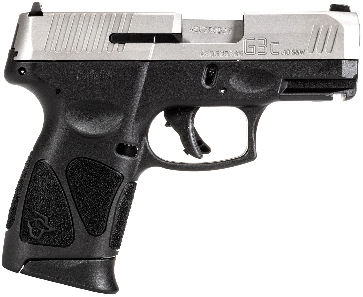Taurus 1G3C4039 G3C Compact Frame 40 S&W 10+1 3.26" Matte Stainless Steel Barrel, Serrated Stainless Steel Slide, Black Polymer Frame w/Picatinny Rail, Black Polymer Grip
