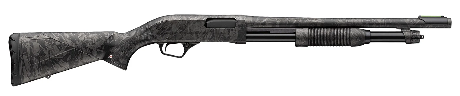Winchester Repeating Arms 512457395 SXP Defender Compact 12 Gauge Pump 3" 5, 2 3/4" Shells 18" Forged Carbon Hydrodip Steel Barrel, Aluminum Receiver, Fixed Forged Carbon Hydrodip Synthetic Stock