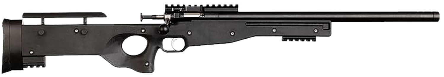 Crickett KSA2150-BLK Precision Full Size 22 LR Single Shot 16.10" Blued Threaded Bull Barrel, Blued Crickettinny Rail Steel Receiver, Black Synthetic Adj LOP Stock