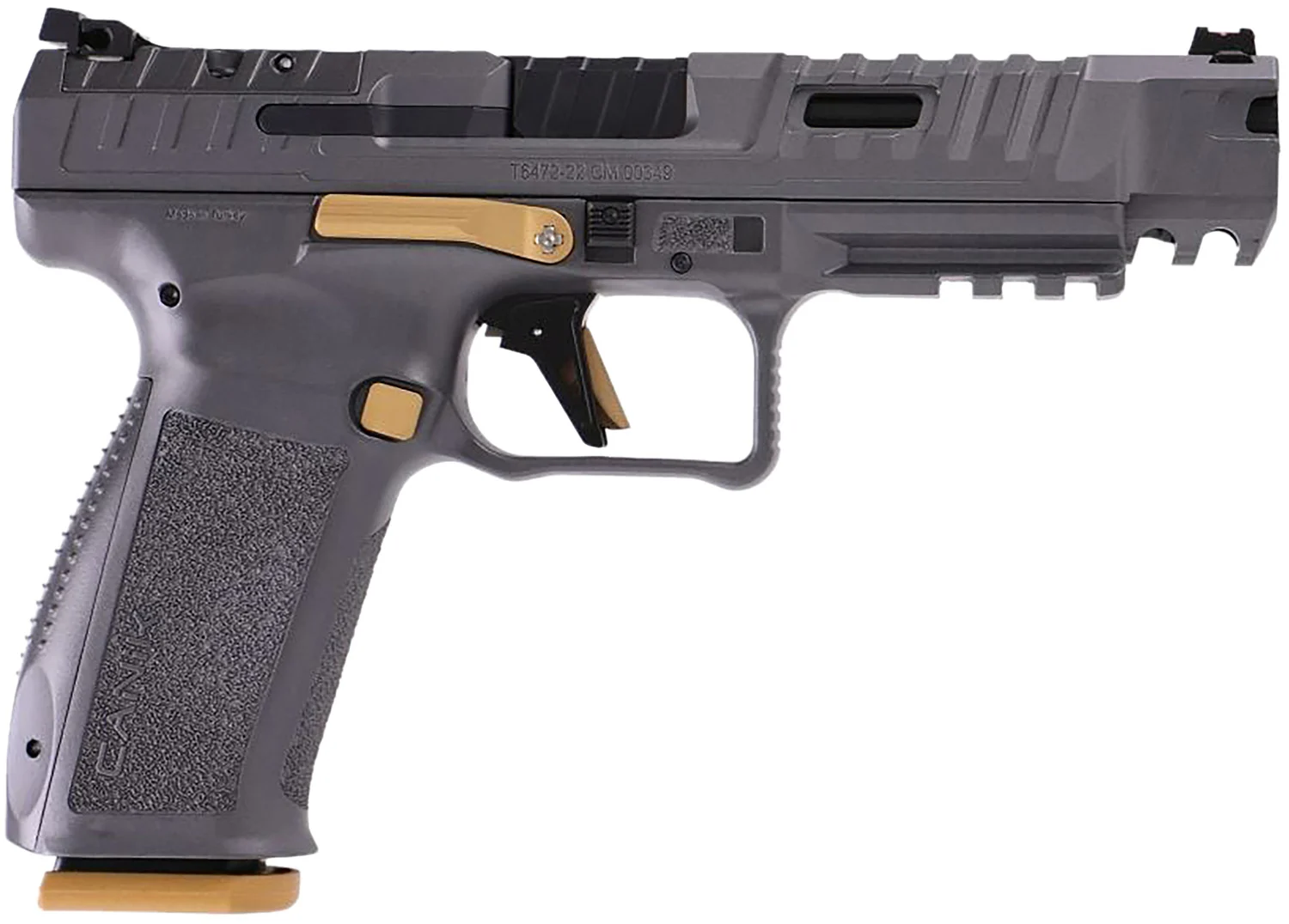 Canik HG6771TN SFx Rival 9mm Luger 10+1 5" Black Steel Barrel, Rival Gray Optic Cut/Serrated Steel Slide, Canik Grey Polymer Frame w/Picatinny Rail, Rival Grey Polymer Grip