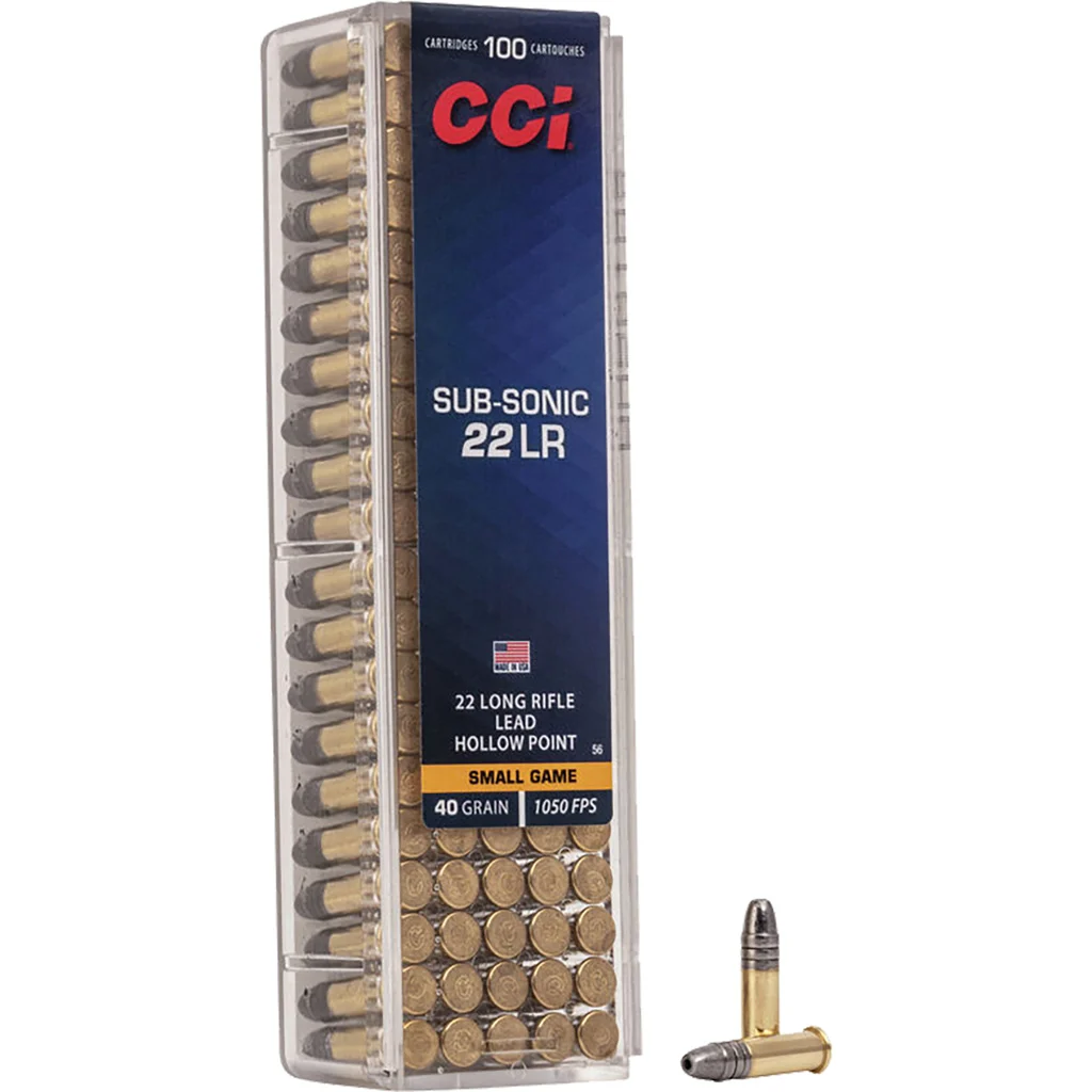 CCI Subsonic Rimfire Ammo 22 LR 40 gr. Lead Hollow Point 100 rd.