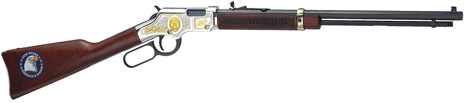 Henry H004LE Golden Boy Law Enforcement Tribute Lever Action 22 Short,Long,LR 16 LR/21 Short 20" Nickel Plated American Walnut Right Hand