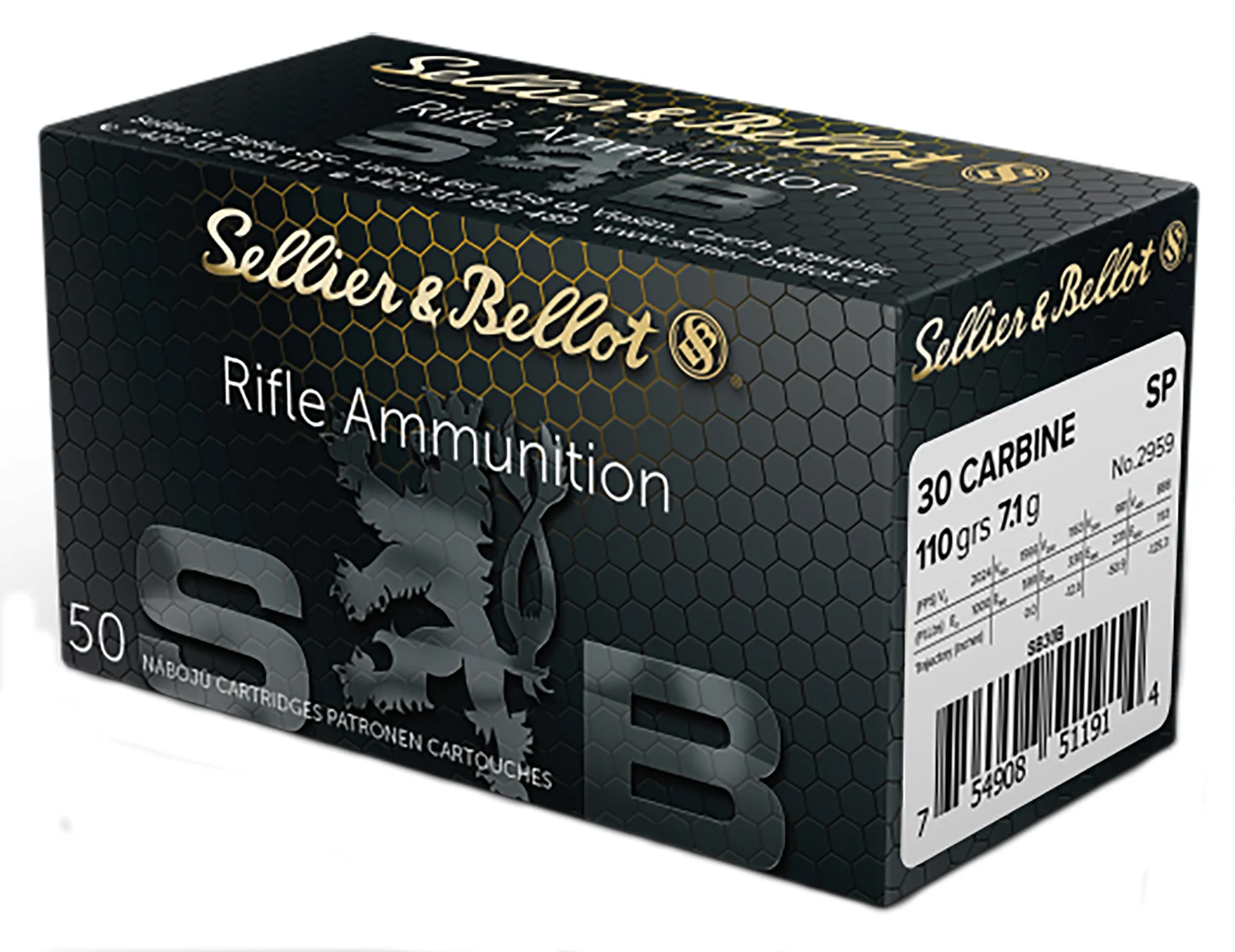 Sellier & Bellot SB30B Rifle 30Carbine 110gr Soft Point 50 Per Box/20 Case