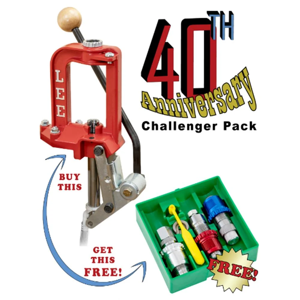 Lee Challenger III Single Stage Press 40th Anniversary Pack with Breech Carb 3-Die Set .223 Rem