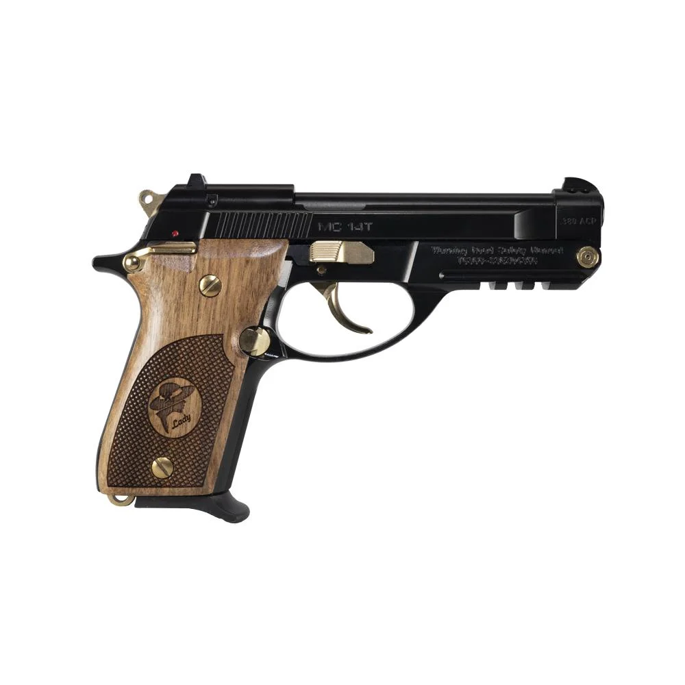 Girsan MC 14T Lady Tip-Up Handgun .380 ACP 13rd Magazine 4.5" Barrel Black Gloss and Gold