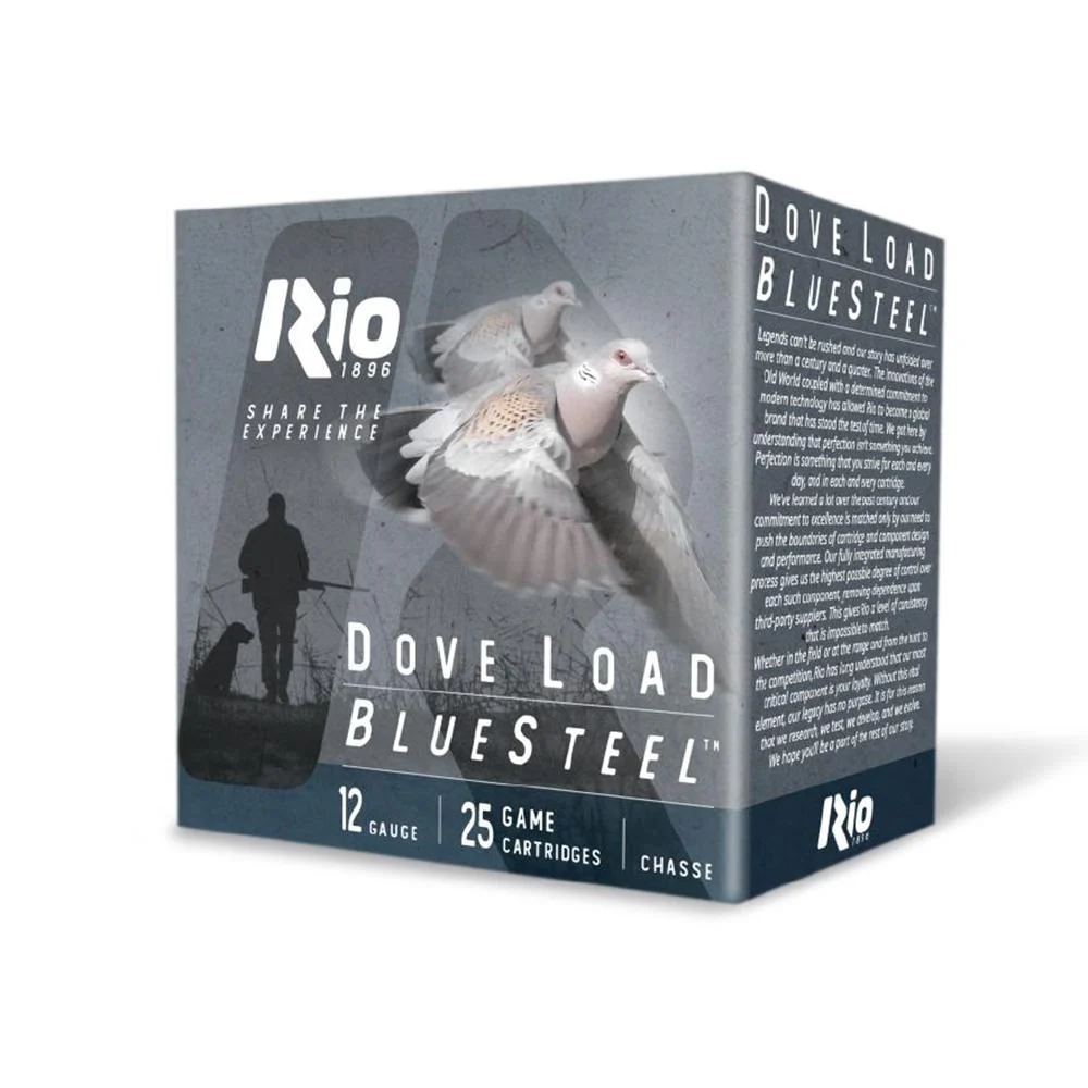 Rio Bluesteel Dove Load Shotshells 12 ga 2.75" 1oz #6 1350 fps 25/ct