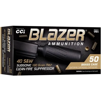 CLEAN FIRE SUPPRESSOR 40S&W 180GR TMJFN 970 FPS 50/BOX
